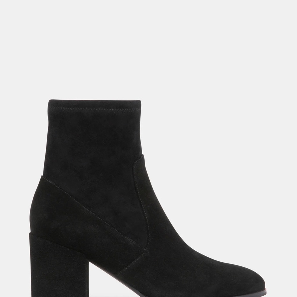 Steve Madden black suede sock ankle boots